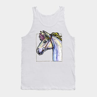 watercolor drawing " Unicorn with a crystal horn" Tank Top